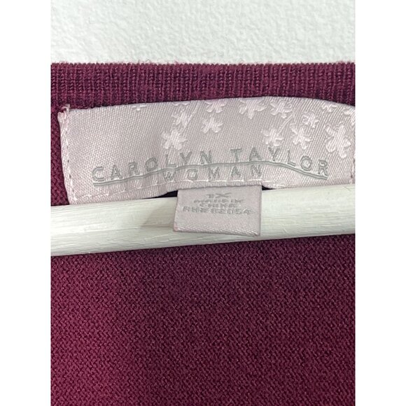 Carolyn Taylor Sweater Womens Knit Top Pullover Studded Dolman Plus Size 1X Fall - Picture 5 of 15